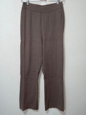 Airisa Knit Brown Casual Pants Elastic Waist